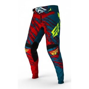 Fly Racing Kinetic Relapse Motocross Pants Red Teal Yellow Size 38